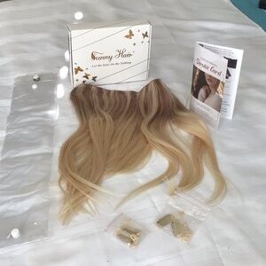 Sunny blonde ombré human hair extensions